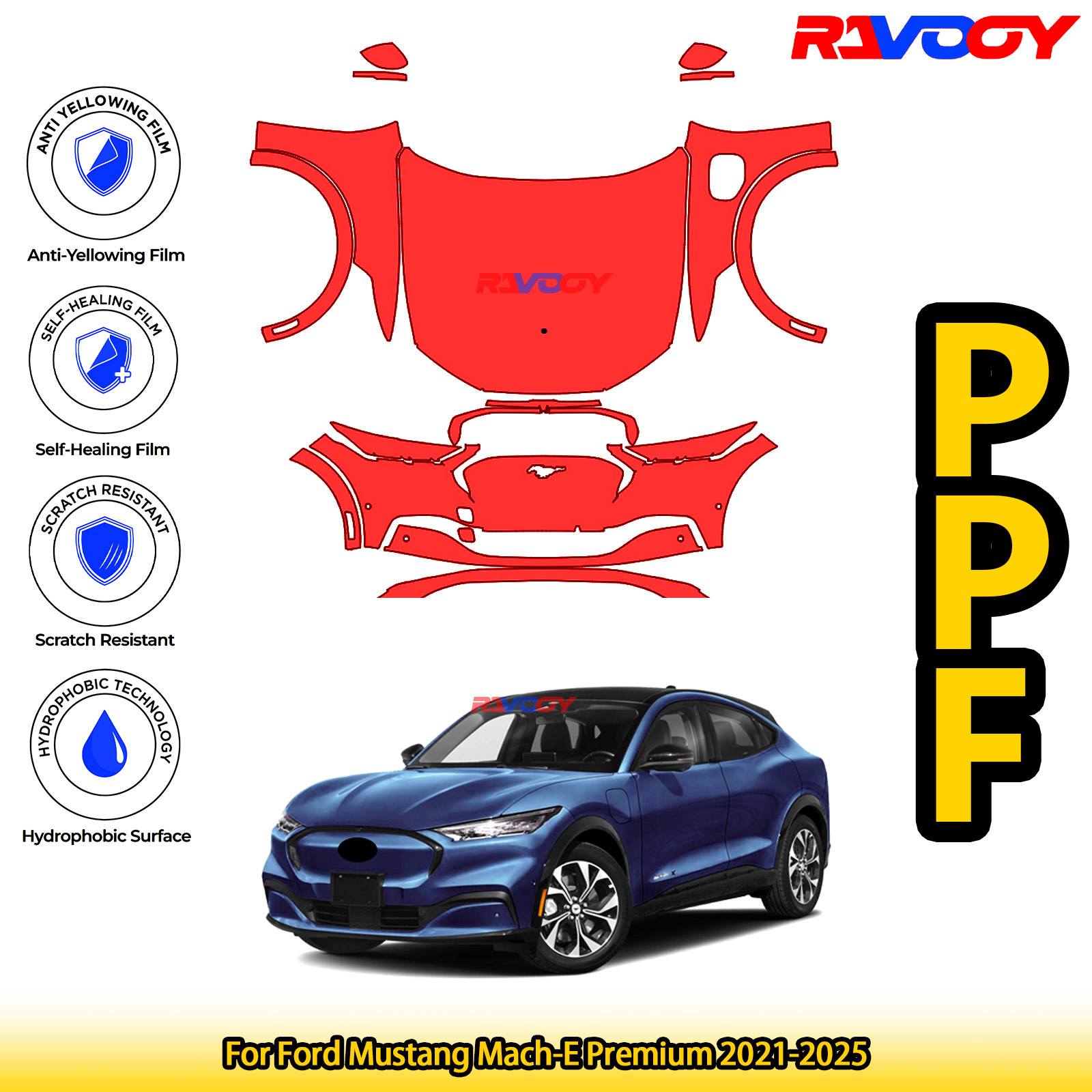 Paint Protection Film Matte - For Ford Mustang Mach-E Premium 2021-2026