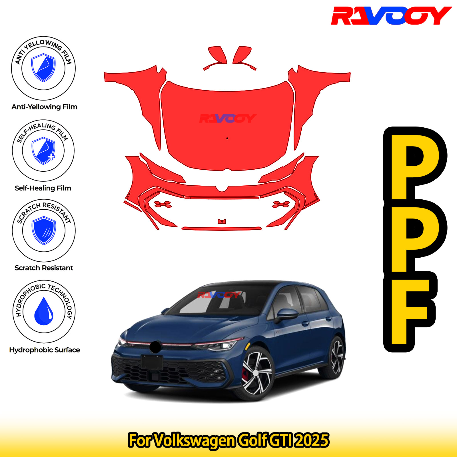 Paint Protection Film Matte - For Volkswagen Golf GTI 2025 Glossy