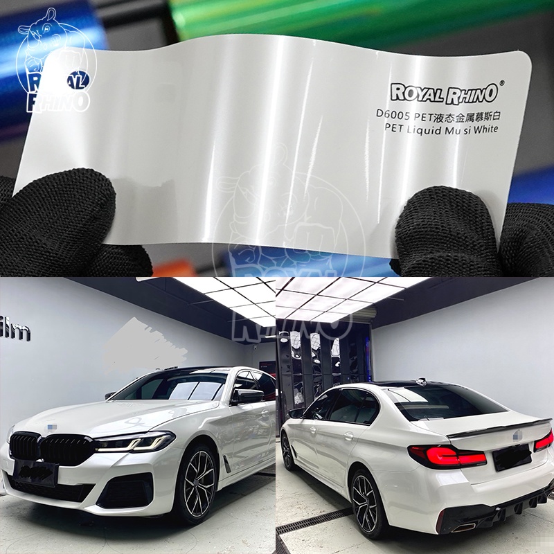 Car Vinyl Wrap Roll 1.52X18M - PET Liner Liquid Metallic White 1.52x18M