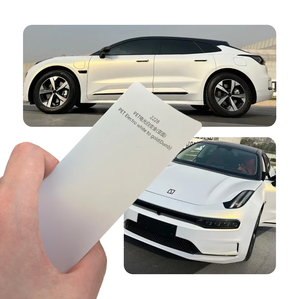 Car Vinyl Wrap Roll 1.52X18M - Matte Electro White to Gold Color