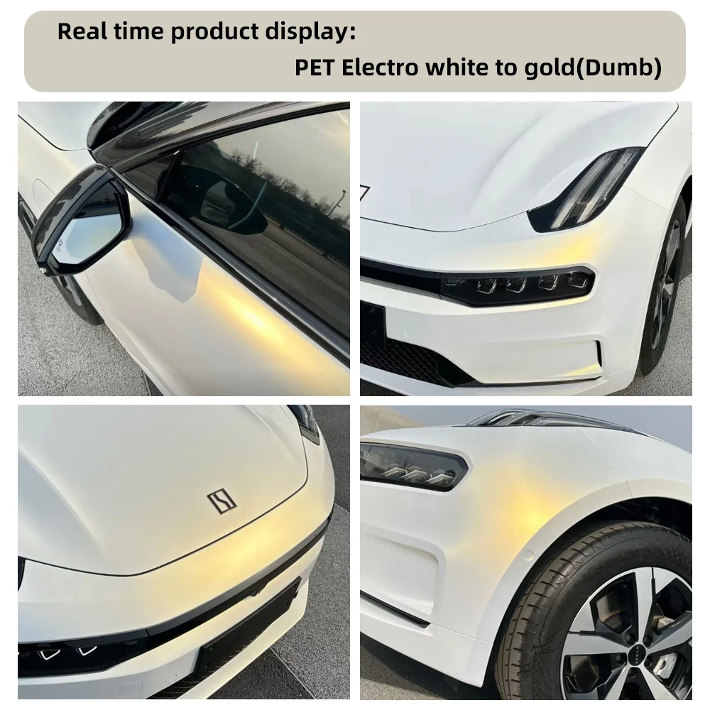 Matte Electro White to Gold Co - Car Vinyl Wrap Roll 1.52X18M review and price