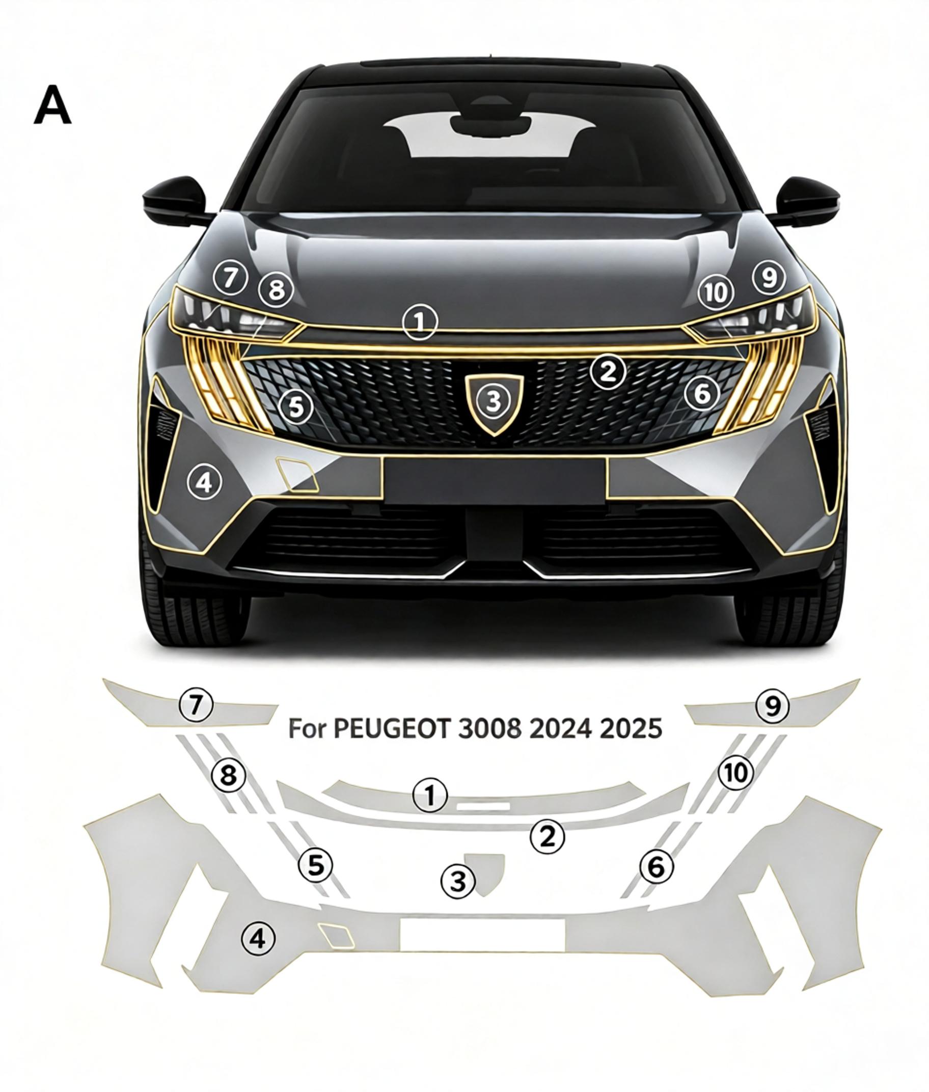 For PEUGEOT 3008 2024 2025 9Mi - Tpu Ppf Self Healing Film review and price