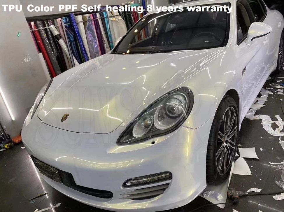 White to Gold Sparkle TPU PPF  - Paint Protection Film Roll 1.52X15M review and price