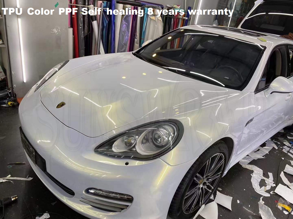White to Gold Sparkle TPU PPF  - Paint Protection Film Roll 1.52X15M review and price